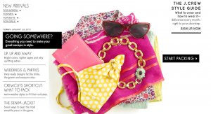 Jcrew homepage landing page graphic