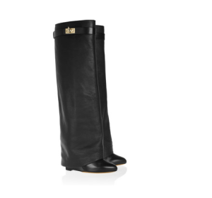 Givenchy Leather Wedge Knee Boots