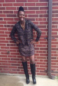 Tasha in HM Dress, T+J Designs necklace and Zara Boots