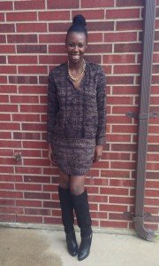 Tasha in HM Dress, T+J Designs necklace and Zara Boots
