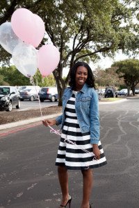 Tasha:: Gap Jacket, Wrist Soiree Necklace, Taylor Dress, Christian Louboutin Heels