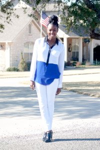Tasha in Decree Blouse, Mango Jeans, and Zara Booties. #boxbraids #bizblogger