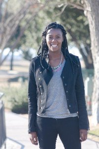Tasha in Guess Moto Jacket, Elie Tahari Top, H&M Jeans and Bakers Boots. #bizblogger #boxbraids #killeen #style