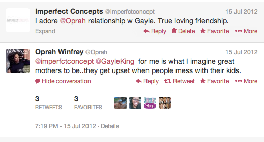 Oprah Tweets Imperfect Concepts