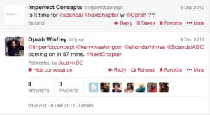 Oprah Tweets Imperfect Concepts