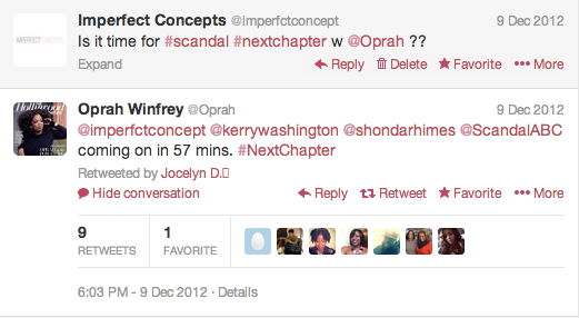 Oprah Tweets Imperfect Concepts
