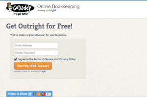 Outright bookkeeping signup for your small business