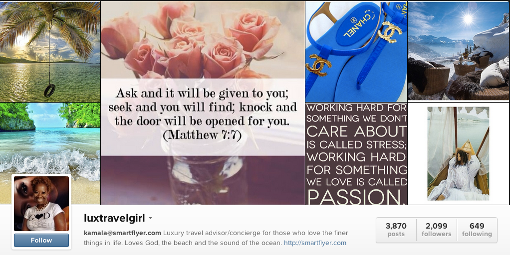 Amazing people on Instagram to follow @LuxTravelGirl