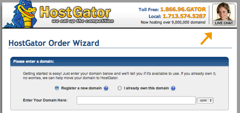Register domain name with Hostgator