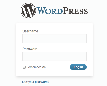 Wordpress Login Screen