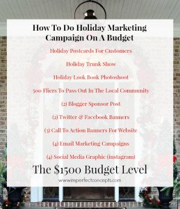 How To Do Holiday Marketing Campaign On A $1500 Budget #imperfectconcepts