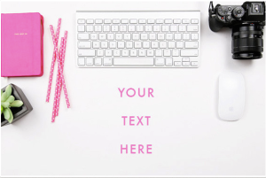 Style Desk With Camera Styled Stock Photography