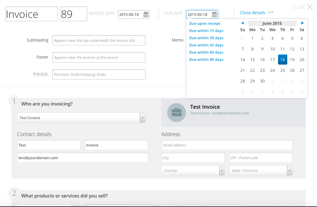 Invoice due date