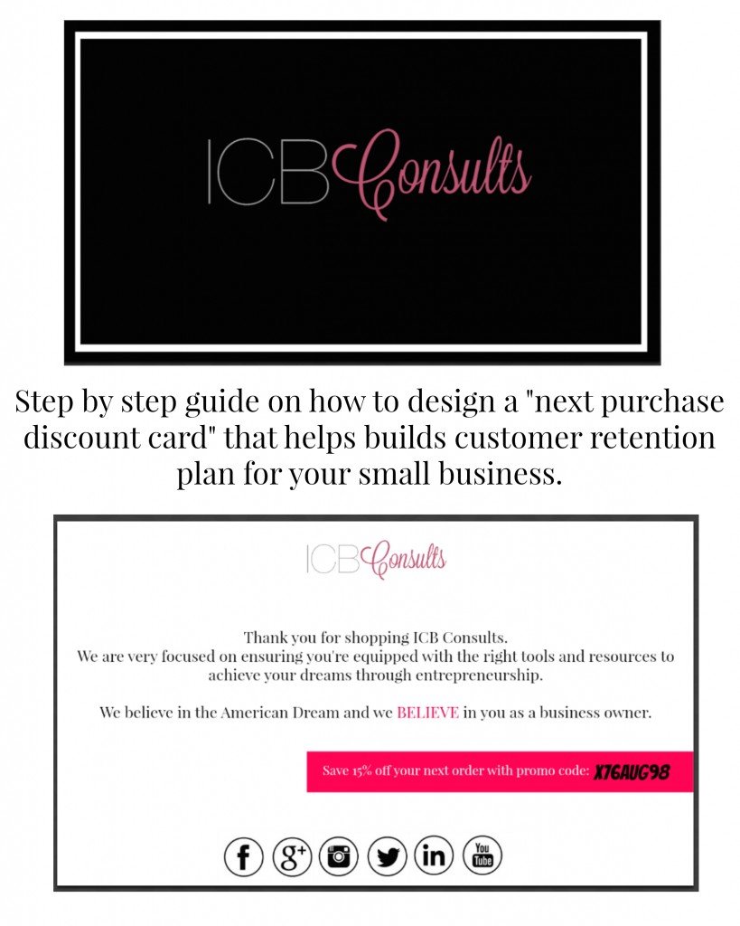 How to create a next purchase discount card for less than $30. | Imperfect Concepts #SmallBusiness #Graphic Design #creative