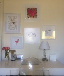 Setup your home office for less than $500. | Imperfect Concepts #homeoffice #smallbusiness #ghostchair #wallgallery #parsondesk #josephinedesk