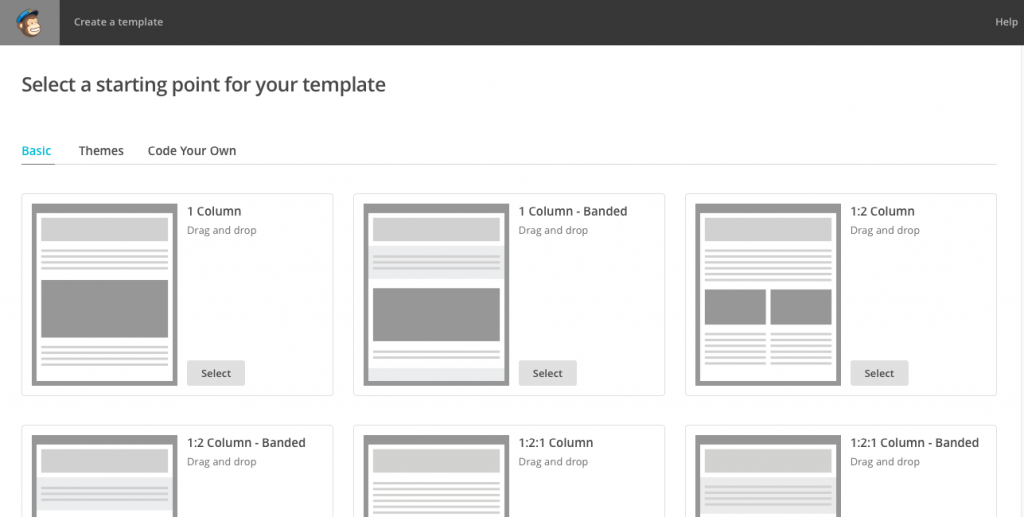 Select Template Mailchimp. | Imperfect Concepts #mailchimp #newsletter #smallbusiness