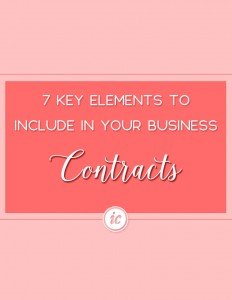 Sharing seven key elements that need to be included in your business contracts. | Imperfect Concepts #smallbusiness #legal #consulting #blog