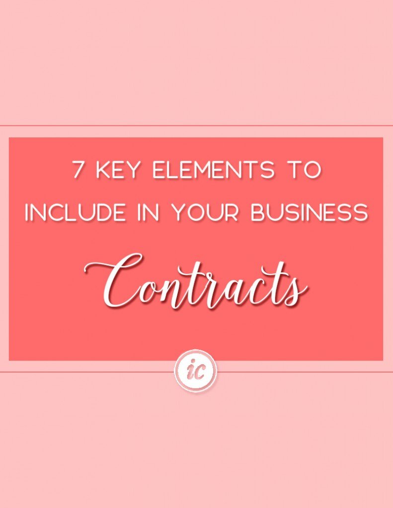 Sharing seven key elements that need to be included in your business contracts. | Imperfect Concepts #smallbusiness #legal #consulting #blog