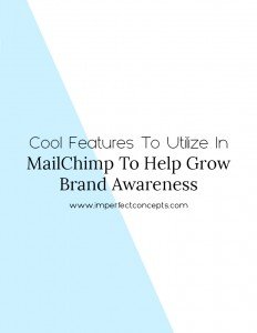 Three amazing features to utilize in Mailchimp to help you grow your brand amongst your target audience. | Imperfect Concepts #mailchimp #smallbusiness #blogging