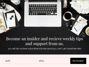 Design matters when creating your email opt in pop up. | Imperfect Concepts