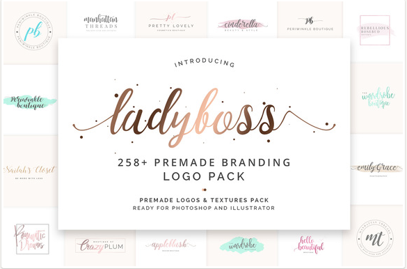 ladyboss-premade-branding-logo-pack