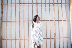 Target Striped dress, Prada bag, Chanel Shoes | Imperfect Concepts