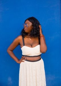 Tasha Robinson Imperfect Concepts Dress: Alice + Olivia Sunglasses: Quay Austrialia Necklace: Letters By Zoe Mini Bar Bracelet: Letters By Zoe Engraved Disc Fortune